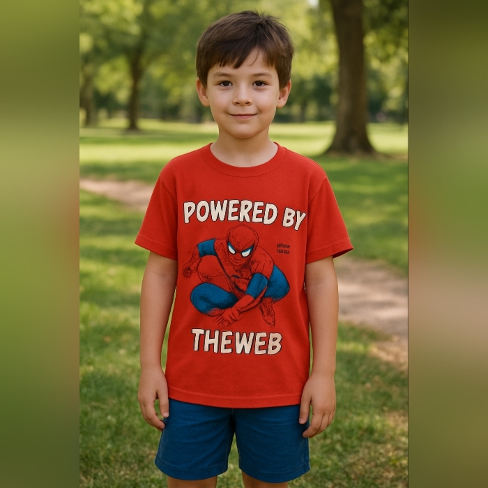 NWOT Marvel Red Spider-Man Web Power Kids Tee Sz10